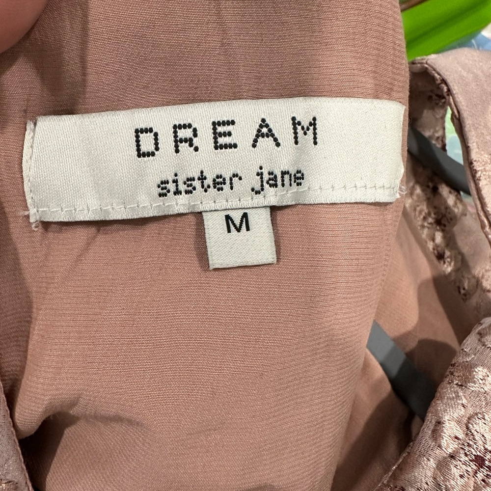 Sister Jane DREAM Jacquard Mini Dress in Pinkish Mauve - Size Medium - Picture 3 of 9